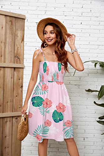 Image of SANGTREE Girls' Women's Summer Sundress Casual Smocked Floral Beach Holiday Dress, 18 Month - XL