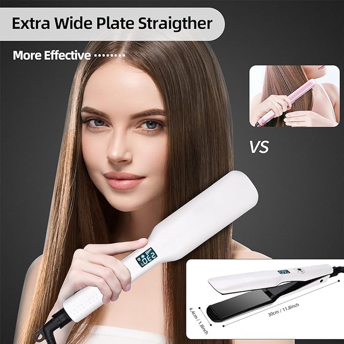 Plancha de Pelo Placas Anchas Cerámica Turmalina 1.8 pulg miniatura 4