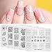 Alexnailart 5 szt. płytki do stemplowania paznokci zestaw szablon obrazu z koszykiem kwiatowym geometryczne wzory do samodzielnego wykonania manicure nadruk paznokci narzędzia transferowe