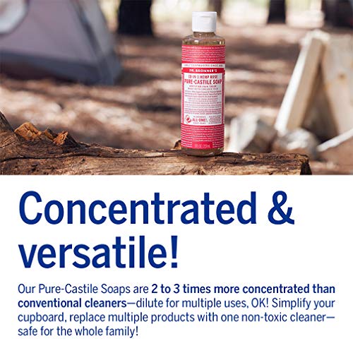Image of Dr. Bronner's - Pure-Castile Liquid Soap (Rose, 16 ounce) - Made with Organic Oils, 18-in-1 Uses: Face, Body, Hair, Laundry, Pets and Dishes, Concentrated, Vegan, Non-GMO (Pack of 2)