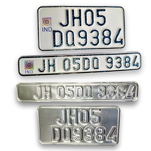 Image of IND Pradeep Bike Fancy Bike Number Plate with buyer's Name OR Number Embossed Without Serial Number |No barcade| (Non HSRP) 2 piece Front and Back (Bike Set)