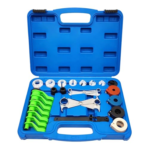 HXBER Disconnect Oil Cooler Tool, 25PCS Quick Disconnect Tool Set, Line Disconnect Tool Kit for A/C Fuel & Transmission Systems, Fuel Line Disconnect Tools Replacement for Ford Chevy GM Models, Blue