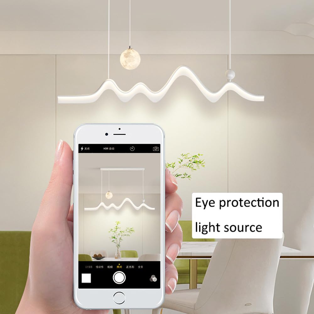 Dekoracja domu nowoczesna lampa LED długi pasek liniowy żyrandol fala światła 3D drukowanie kultu Minimalizm Minimalizm zielony czarny oświetlenie biały sufit do jadalni sypialnia/k/długość