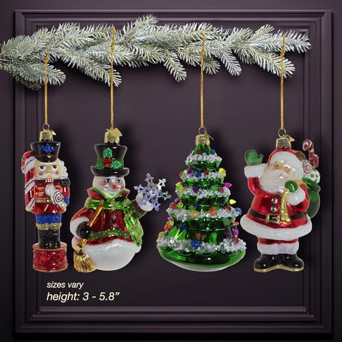 Décorations de Noël en verre lot de 4 à offrir pour les fêtes