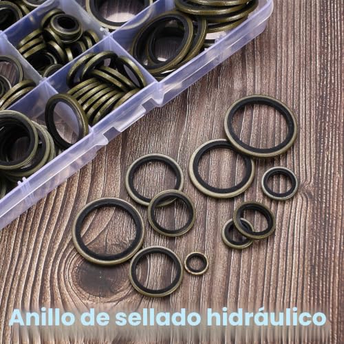 Miniatura 6 de 180 Pcs Arandela Carter Aceite, Arandelas Carter Aceite Coche, Juntas De Tapón De Drenaje, Junta De Drenaje Con Labio De Goma Para Automóviles Tapón De Aceites