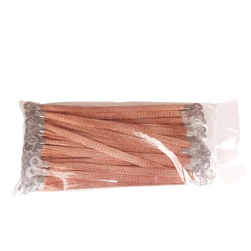 Kabel połączeniowy z oplotem miedzianym Przewód uziemiający 2,5/4/6 mm² 200/250/300 mm 8 mm otwór 100 szt. Do korytka kablowego(6 Square,300mm)