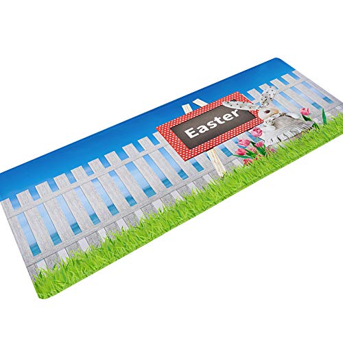 YiHao Cartoon niedlichen Schlafzimmer Teppich Kinder Nacht Streifen Matte weich und komfortabel Gute Pflege blauen Zaun 40 * 120cm