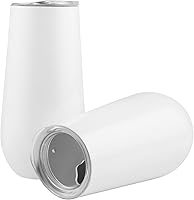 Vista 11 de Sivaphe Juego de 2 copas de champán sin tallo con tapa, acero inoxidable aislado al vacío, tazas de cóctel, reutilizables, método de tostado