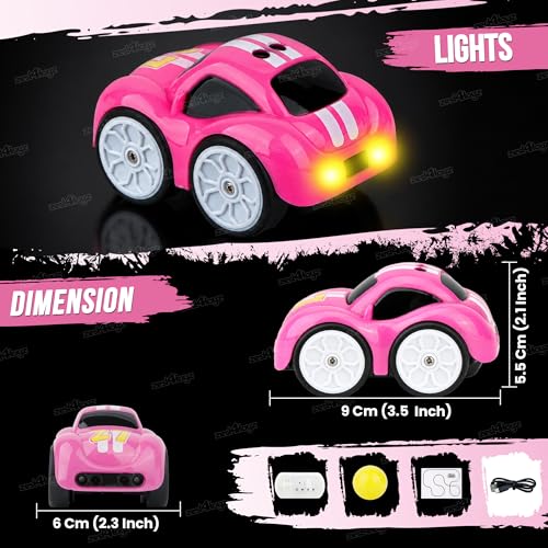 Image of Zest 4 Toyz Remote Control Car for Kids | 4x4 Drift RC Car | 2.4GHz Remote Control | Rechargeable RC Car | Sensor & Manual Control | Sound & Music | Type-C Charging | Follow Escape Dodge Mode - Pink