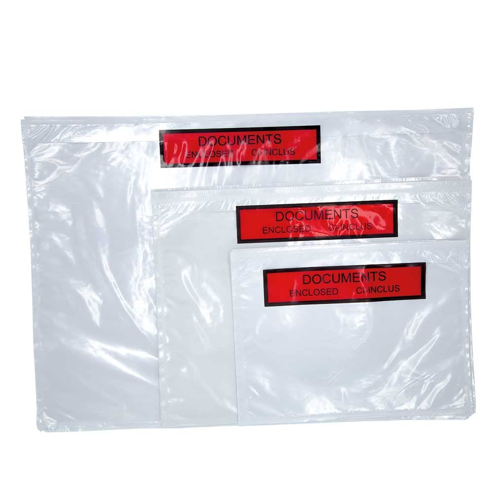 Pochette Porte Documents ci-inclus (X250) | Pochettes A5 (A4 plié en 2) | Transparente Autocollante | Expédition Colis, Palette, Carton | Facture - Bon de Livraison - CN23 Douane