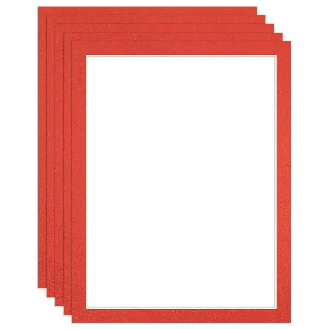 Procut Global 90x70cm Poppy Red Picture Mounts to Fit 80x60cm Aperture - Precision Cut Cardboard Photo Mount - Ideal for Frames, Prints, Artwork & Certificates - Sizes & Colours Available - 5 Pack — image 1