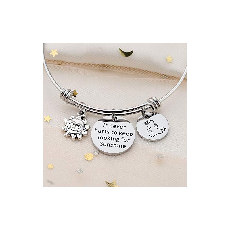KUIYAI It Never Hurts to Keep Looking for Sunshine Bracelet Donkey Quote Bracelet Inspiration Gift (Bracelet) - Image 4