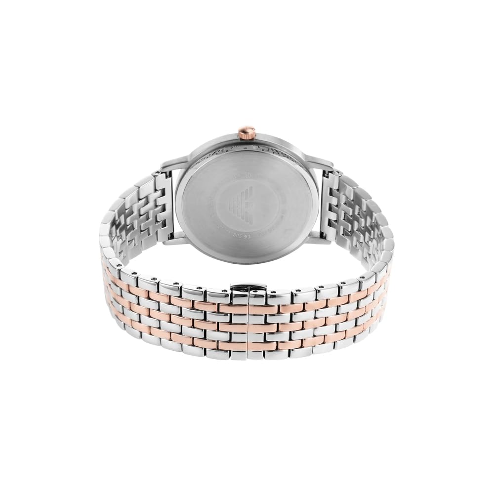 Emporio Armani Orologio da uomo, Movimento al quarzo e cassa da 41 mm con cinturino in acciaio inossidabile, pelle o silicone