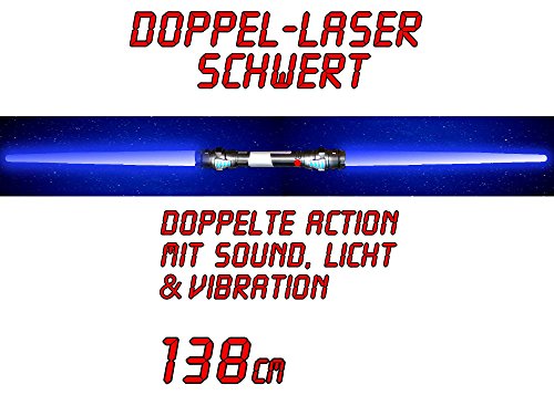 tevenger Doble Sable de Luz de Sonido de Vibración 138cm Verde Rojo Azul - Azul