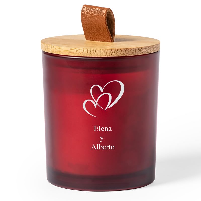 Calledelregalo Personalised Scented Candle with Engraved Text