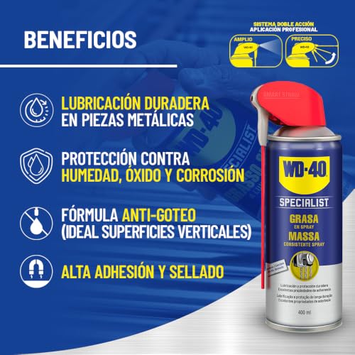 Miniatura 2 de Wd-40, Grasa En Spray De Wd-40 Specialist, Fórmula Anti Goteo De Larga Duración Grasa Para Lubricar Mecanismos Con Propiedades De Adhesión, 400 Ml