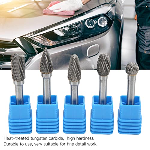 Set de 5 fresas de carburo de tungsteno 6x10 mm doble corte miniatura 5