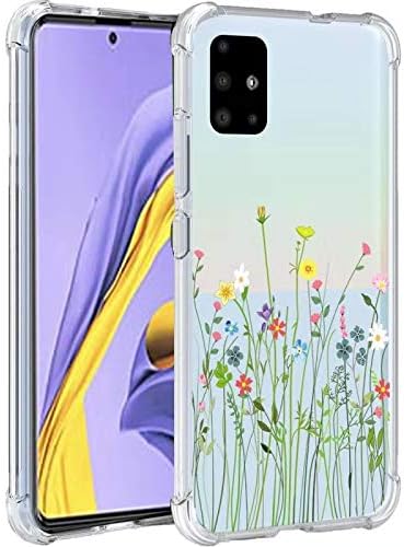 Ruisyi for Galaxy A71 Case, TPU Gasbag Anti-Drop Soft Back Cover Anti-Fall Non-Slip Flexible Rubber Phone Case Shock Absorption Case Cover for Samsung Galaxy A71 (Grass)