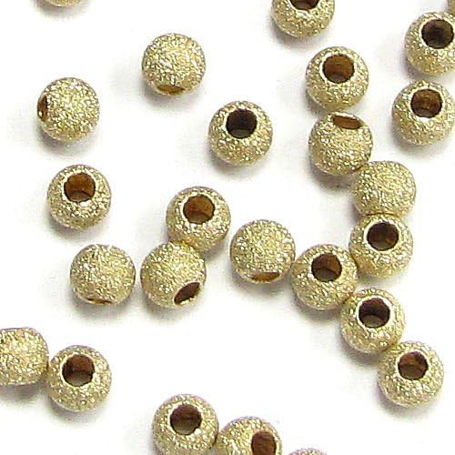 14k Gold Filled Stardust Bead Round 2mm 2.5mm 3mm / Findings/Yellow Gold