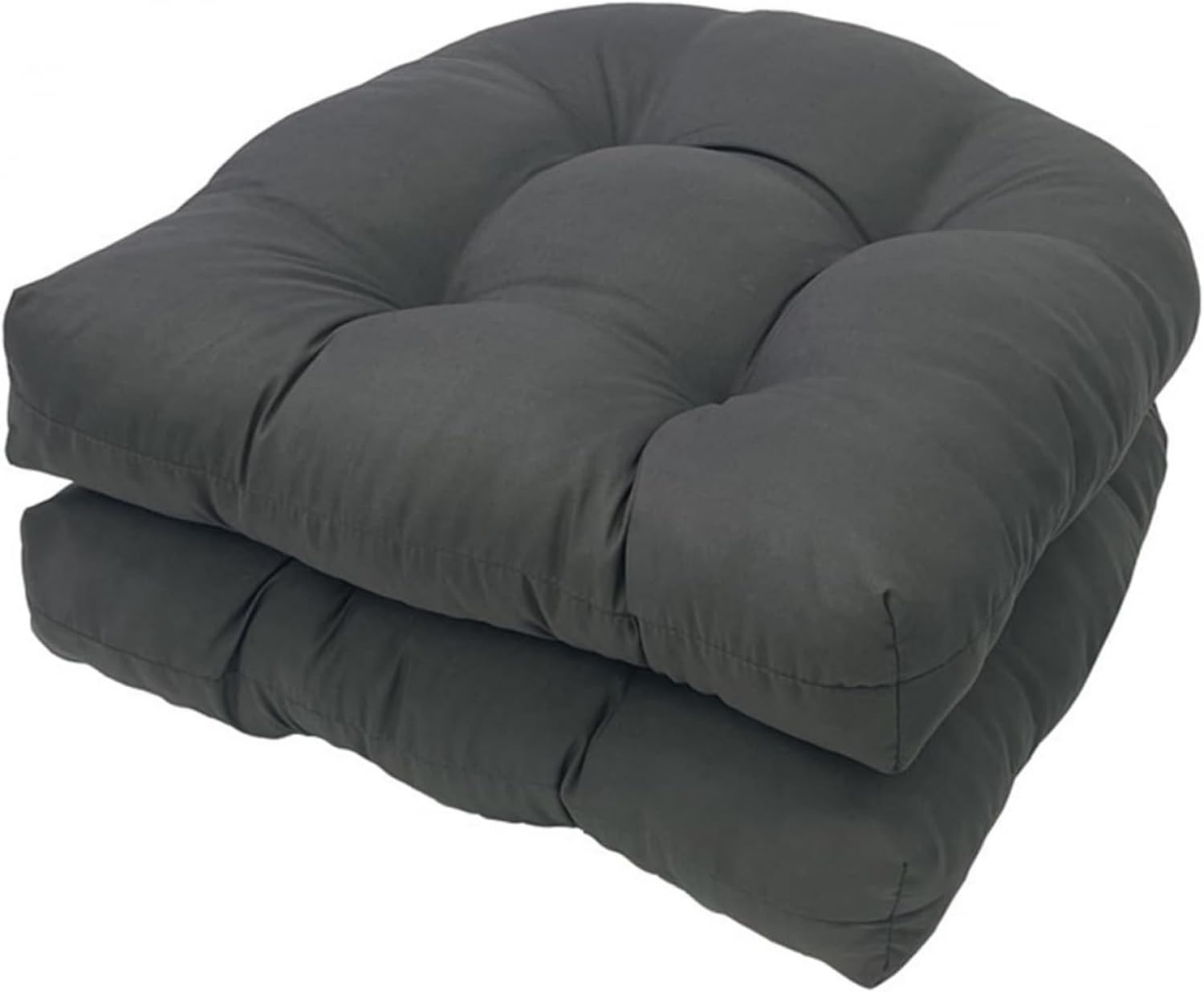 Lot de 2 coussins en forme de U pour canapé,coussin de chaise de rechange en rotin,coussin de siège en osier,coussin de chaise pour intérieur/extérieur,coussin de chaise de patio-Dark Gray||48*48CM
