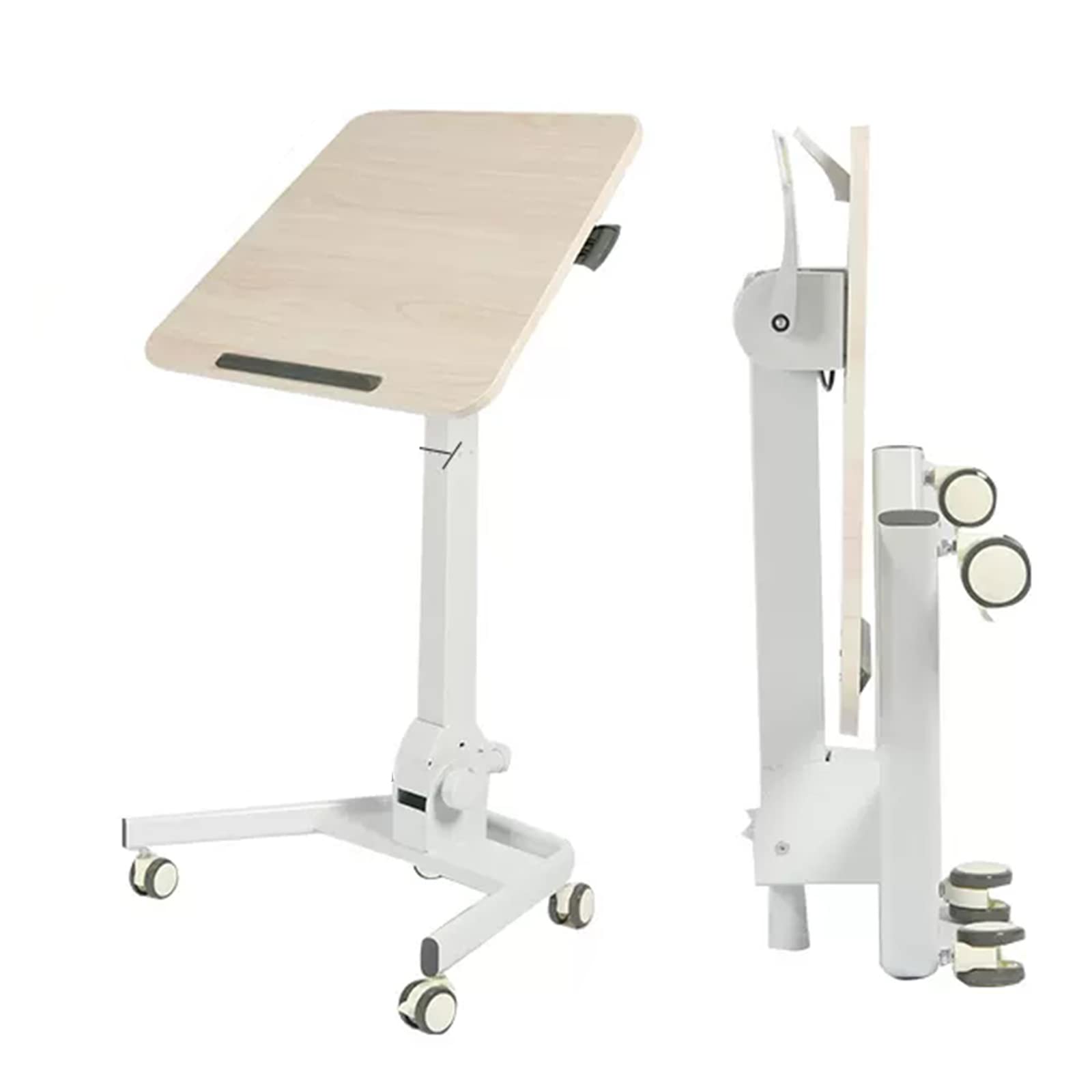 ASerZenith Mobile Standing Desk,Rolling Laptop Table Height Adjustable,Sit-Stand Desk With Wheels,Lifting And Folding Workbench,For Offices