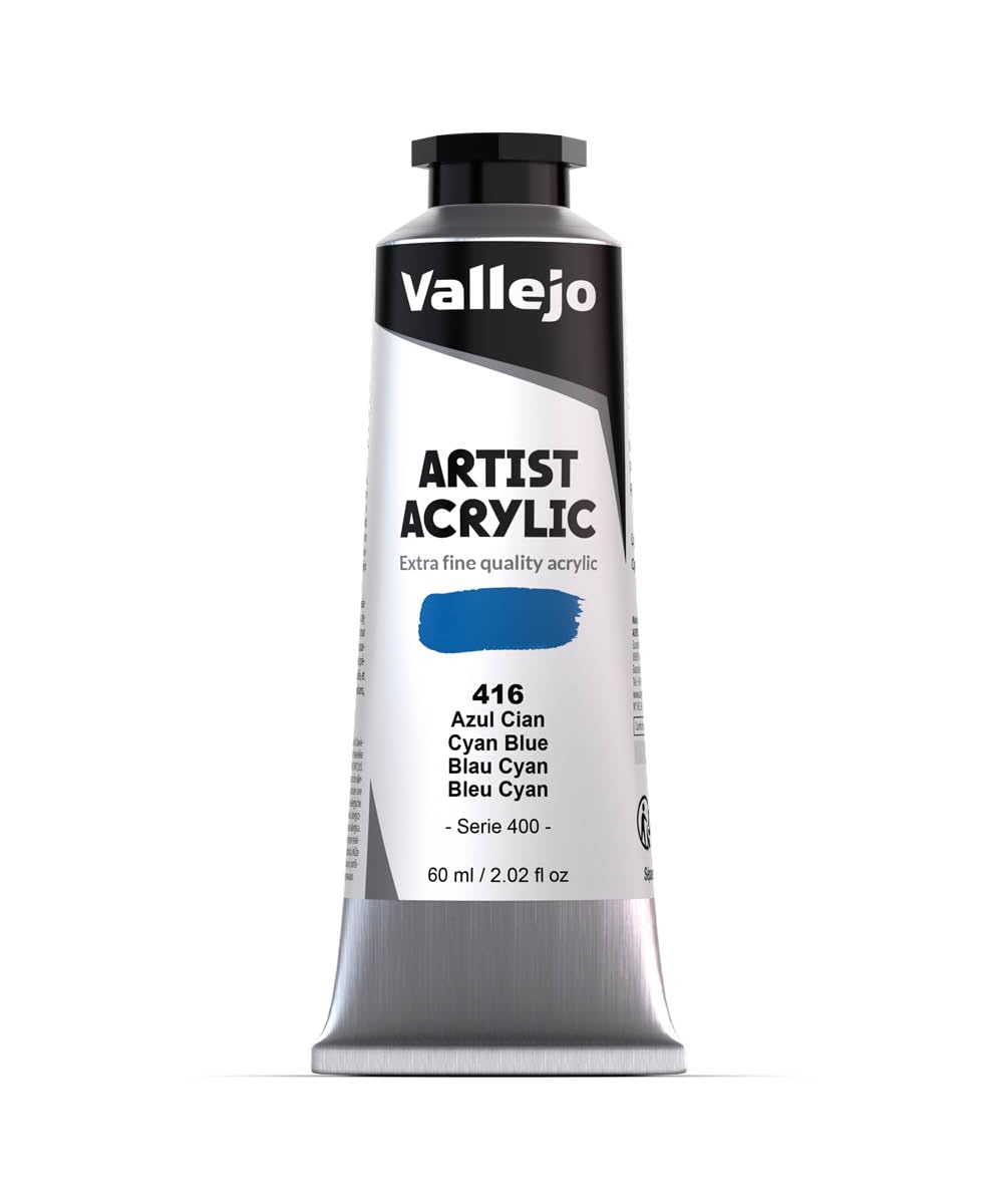Vallejo Blue Acrylic Artist Color 16416 Cyan (60Ml)