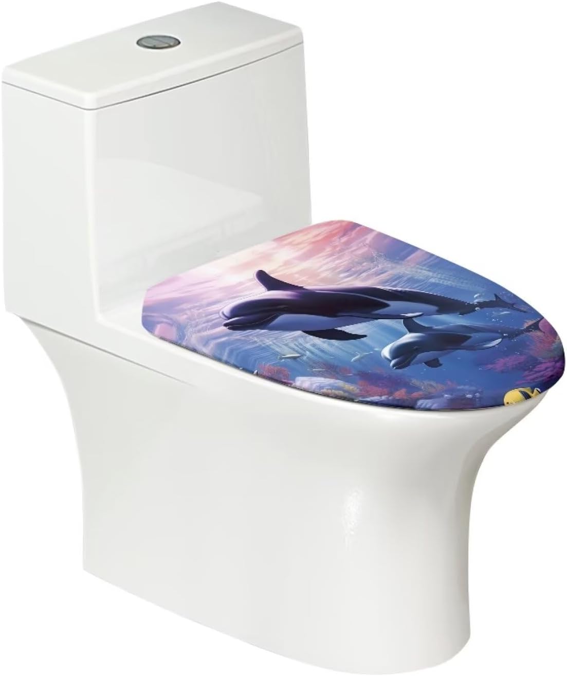 ZUXONGSY Killer Whale Toilet Cover Seat Sea World Soft Toilet Seat