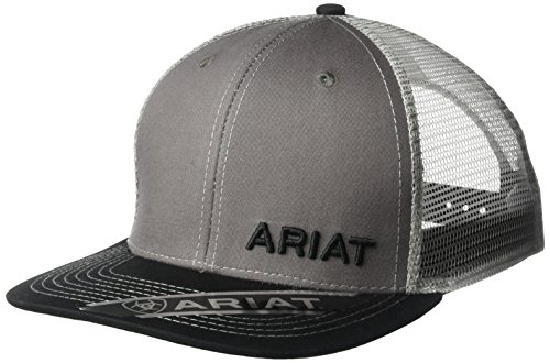 Ariat Mens B-Fit Offset Embroidered Logo Mesh Back Snapback Cap Hat