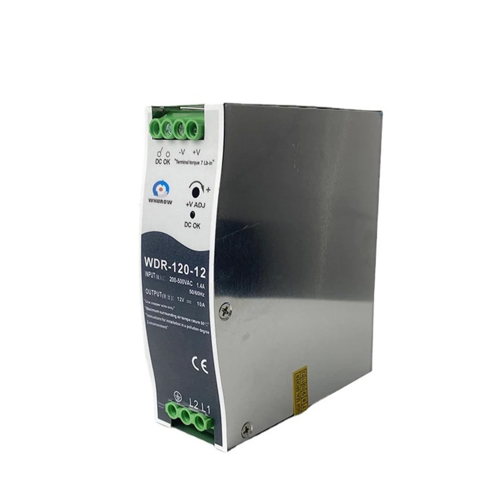 Alimentation Rail DIN 380V Vers 24V/12V 10A - Transformateur WDR-240W120 - Pour Automatisme, Éclairage, Contrôle - 2