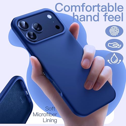 Image of Silicone Case for iPhone 17 Pro Max 6.9-Inch, Silky-Soft Touch Full-Body Protective Phone Case, Shockproof Back Cover for iPhone 17 Pro Max (Lite Blue)