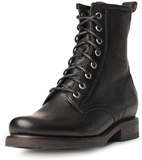 Frye Veronica Women’s Combat Boots Crafted from Hand-Burnished Vintage Italian Leather with Genuine Stitch-Down Welt Construction and Leather Lining – 6 ¾” Shaft Height