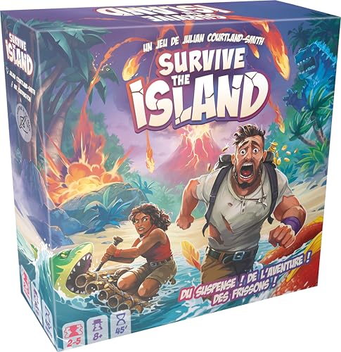 Asmodee - Survive The Island - Jeu de Société Famille pour Enfants dès 8 Ans - Jeu de Survie - Échappez à Une île en Train de sombrer avec Trésors et...