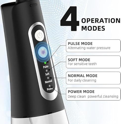 Zaccer ZACCER-017 Water Flosser For Teeth Cleaner Rechargeable Oral Irrigator 4 Modes 300Ml Ipx7 Waterproof Powerful Battery Portable Water Dental Pick thumb #5