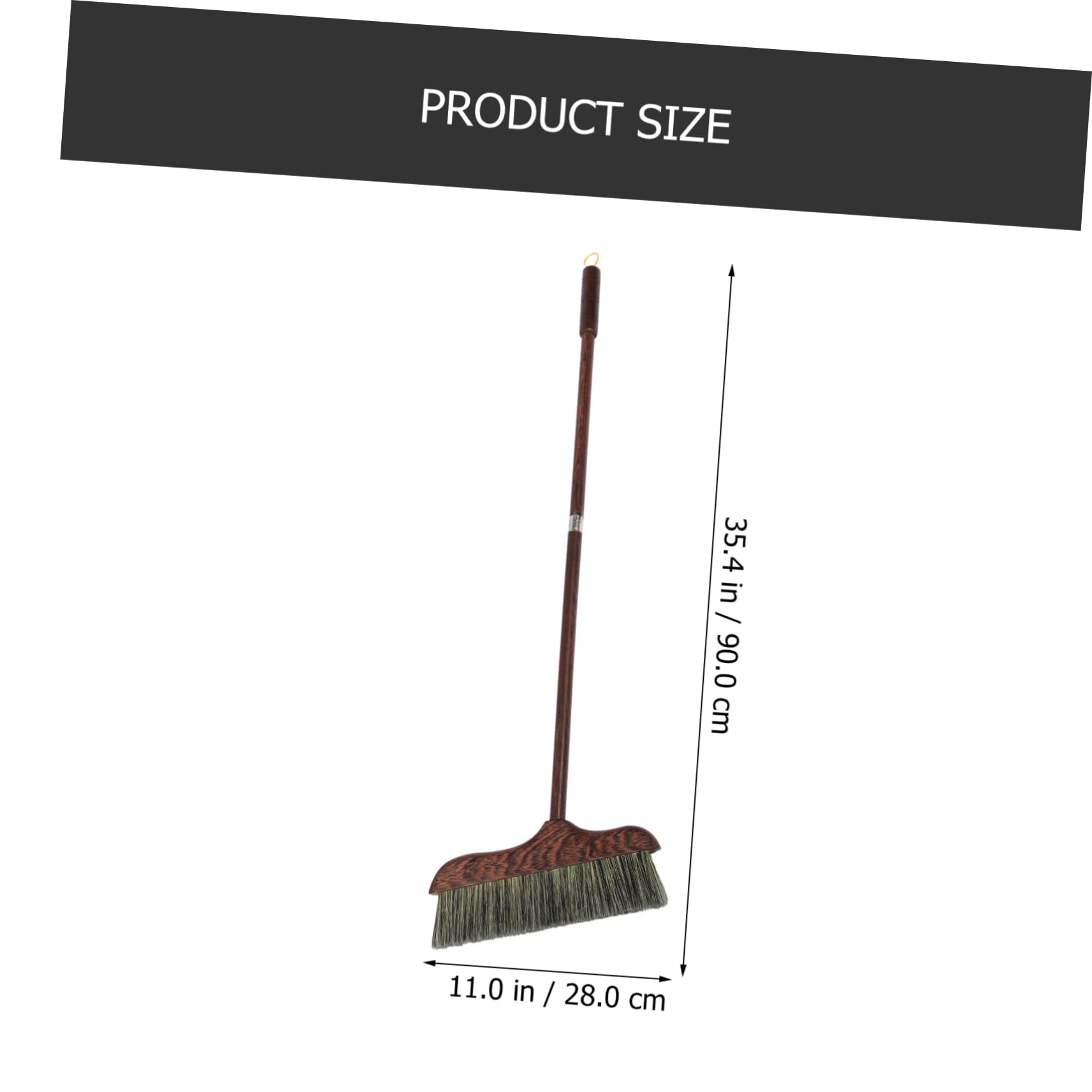 Ipetboom Heavy Duty Wooden Broom Long Handle Soft Bristles No Paint for Kitchen Bathroom 90x28cm
