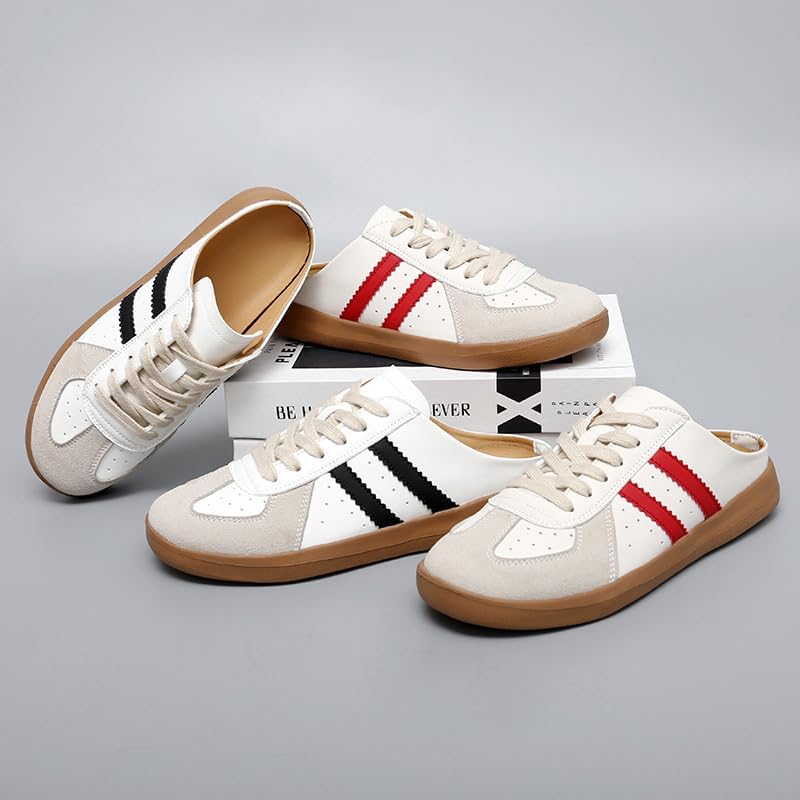 Fashion Sneakers for Women 2025,Mesh Mules Open Back Mesh Sneakers Slip On Backless Casual Slides Breathable Comfortable Sports Round Toe Lace Up Walking Shoes for Daily Wear4