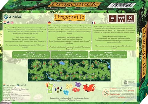 Image of Dragonville Board Game - Multicolor | Quick Strategy Making Multiplayer Board Game for Kids, Adults and Families | Ages 6+ Years & for 2 to 5 Players | Birthday Gifting for Boys & Girls