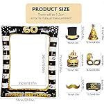60th Birthday Photo Booth Props, LMSHOWOWO Inflatable Photo Booth Frame, Giant Black Gold Inflatable Selfie Frame, Birthday Party Photo Props, for Women Men Birthday Party Decorations, Random Style - Image 3