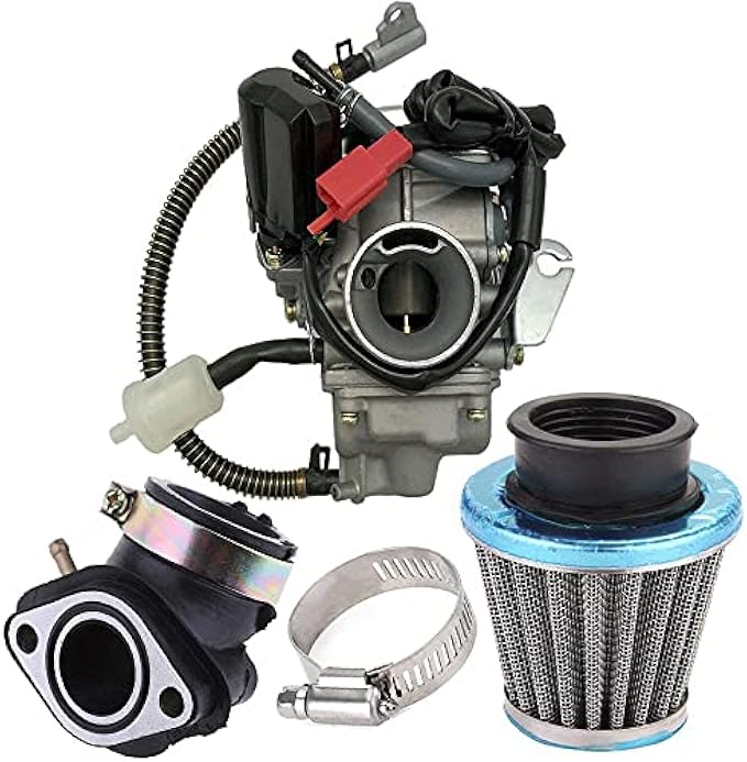150cc Carburetor for GY6 4 Stroke Engines Electric Choke Motorcycle Scooter 152QMJ 157QMI with Intake Manifold