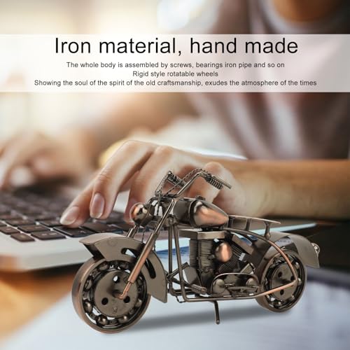 Design Vintage, Ornamento de Motocicleta de Arte Em Ferro Artesanal Com Decoração de Casa Exclusiva