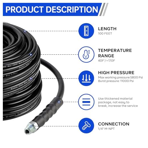 100FT Sewer Jetter Kit for Pressure Washers