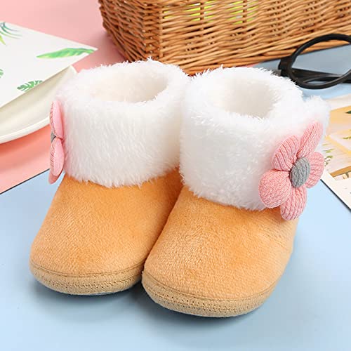 Kids Girl Warm Fuzzy Lined Soft Boots Baby Newborn Winter Ankle Non-Slip Rubber Sole Toddler Winter Snow 𝗖rib Shoes4