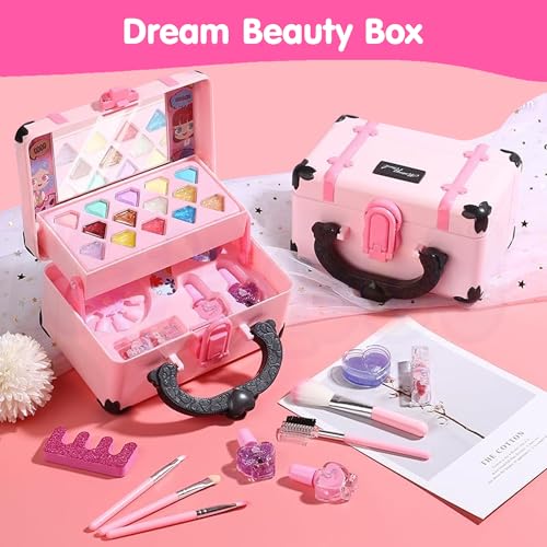 Image of Kidology Kids Makeup Kit for Girl, Unicorn Toys for Girl Real Washable Makeup Girls Princess Play Make Up Toys, Makeup Set for Age 3+ Year Old Christmas & Birthday Gift (Makeup Treasure Set)