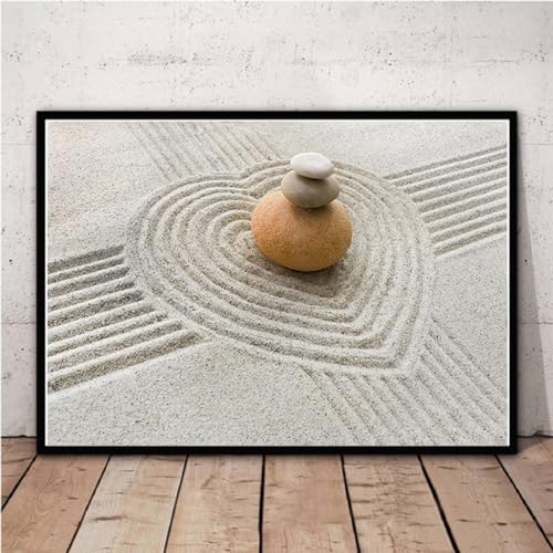 Peinture sur toile jardin japonais et affiches de sable KEBIA grand format