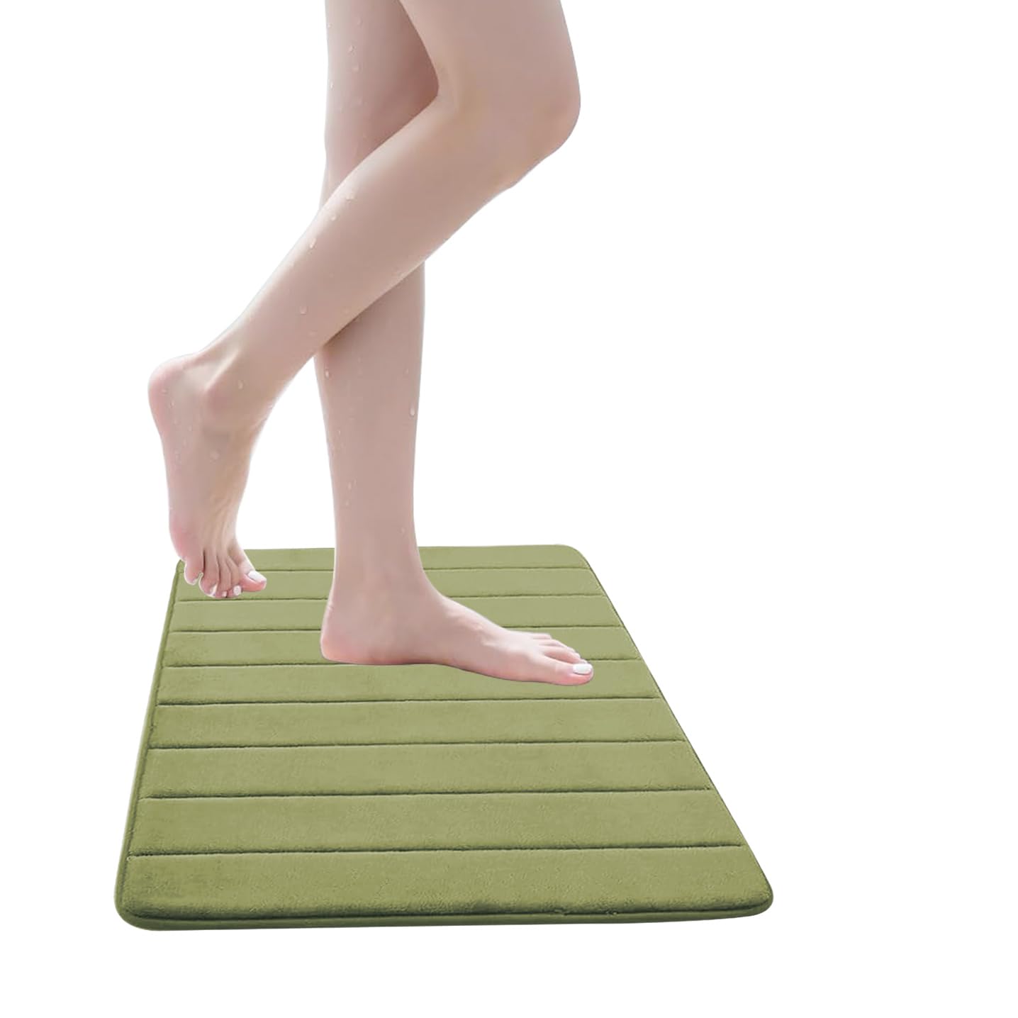 Grand tapis de bain antidérapant en mousse à mémoire de forme ultra doux et absorbant pour la maison, salle de bain, lavable en machine (bleu, 100 x 200 cm)