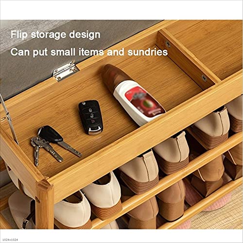 Range-chaussures avec banc de rangement rembourré et structure robuste à 2 niveaux - 5