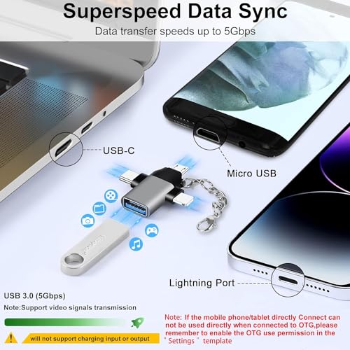 Image of ADZOY 3 in 1 OTG Adapter with Powered USB Hub 3.0, 7-Port USB Data Hub and Individual On /Off Switches and 5V /1A Power Adapter USB Extensionfor Laptop, PC, Computer, Mobile HDD