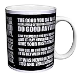 Mother Teresa Anyway Inspirational Motivational Quote Ceramic Gift Coffee (Tea, Cocoa) 11 Oz. Mug