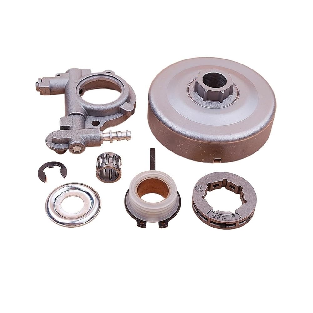 Tambor de Embrague de Motosierra Compatible con piñón de llanta 026 MS260 Bomba de Aceite Cojinete de Agujas Piezas de Repuesto for Motosierra