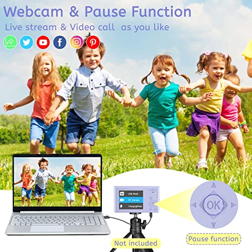 Digital Camera,Kids Camera with 32GB Card 4K 44MP Point and Shoot Camera with 16X Digital Zoom 2.4 Inch,Vlogging Camera for Students Teens Adults Girls Boys-Purple3 - Image 6