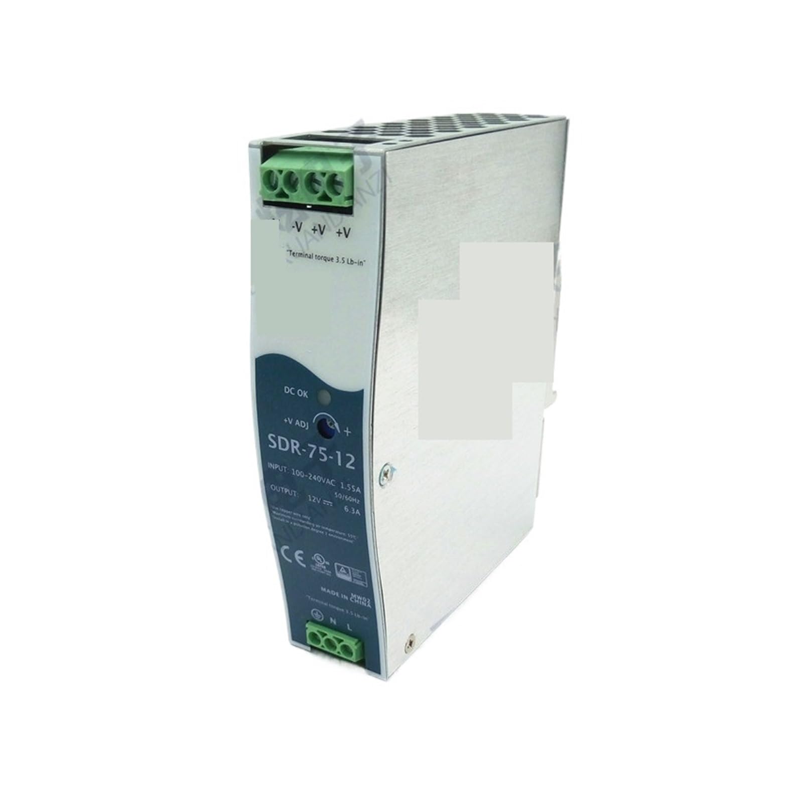 PWANUIGTE Regulated Switching Transformer Guide Rail SDR-75-12 75W 12V6.3A Power Supply